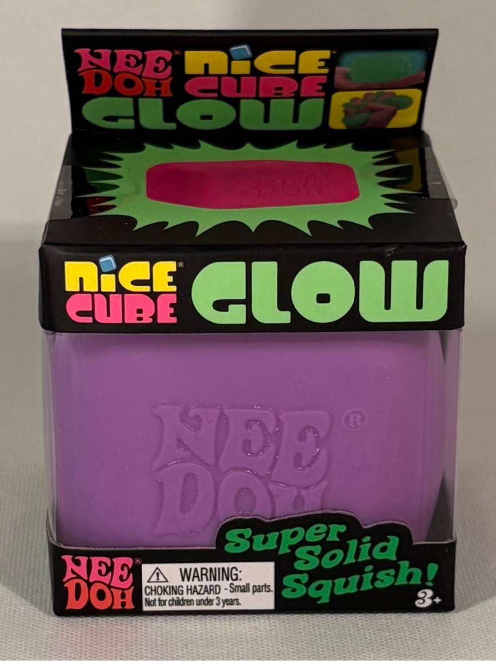 💜[BRAND NEW] NEE DOH NICE CUBE GLOW IN THE DARK SUPER SOLID SQUISH VIRAL TOY 💜